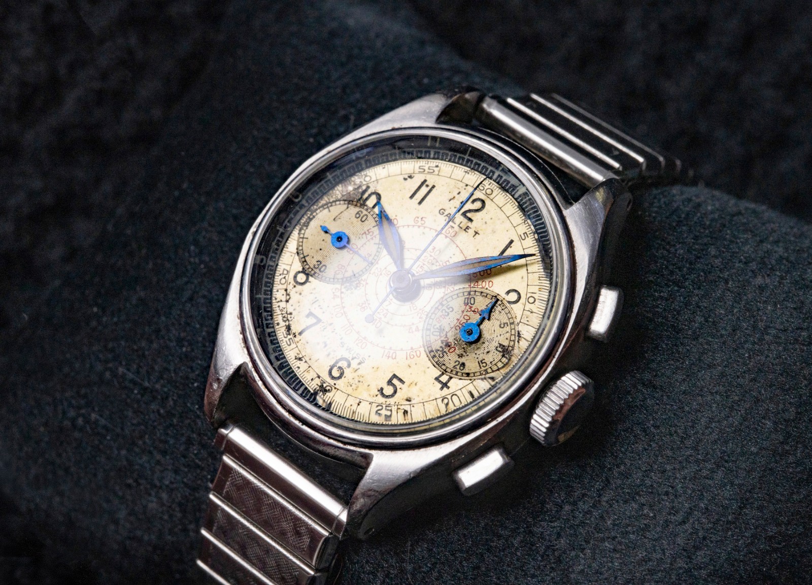 Gallet Commander Chronograph Watch – Excelsior Park – Black Telemeter – 1940s