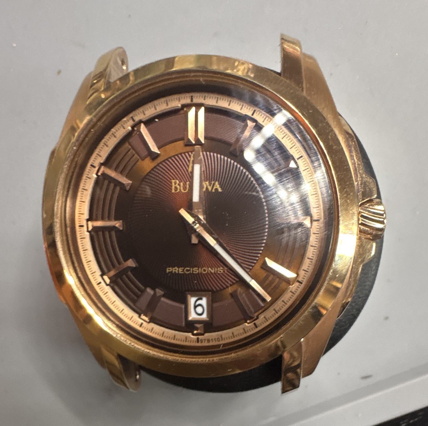 Bulova Precisionist for parts Men’s Quartz 46mm Gold SS Brown Dial Date
