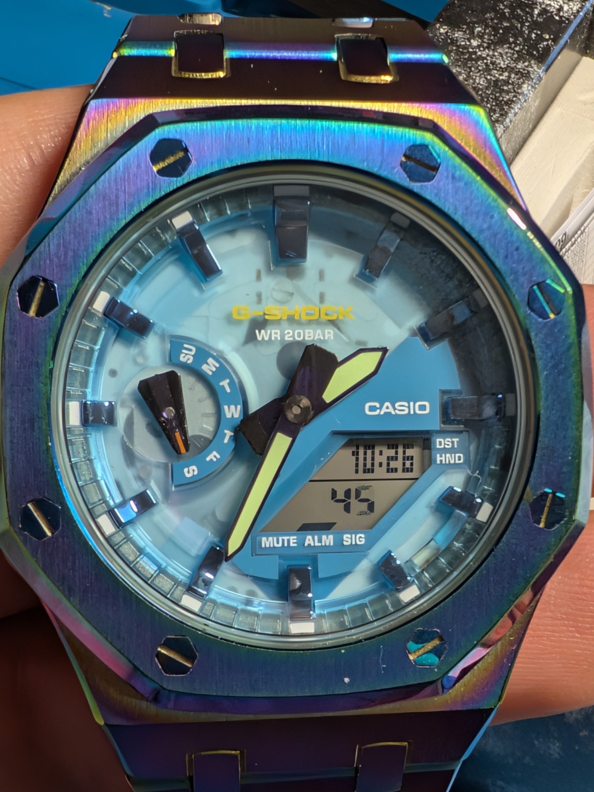 New Casio Full Metal G-Shock GA2100AS-5A «Oasis» Iridecent Custom Casioak