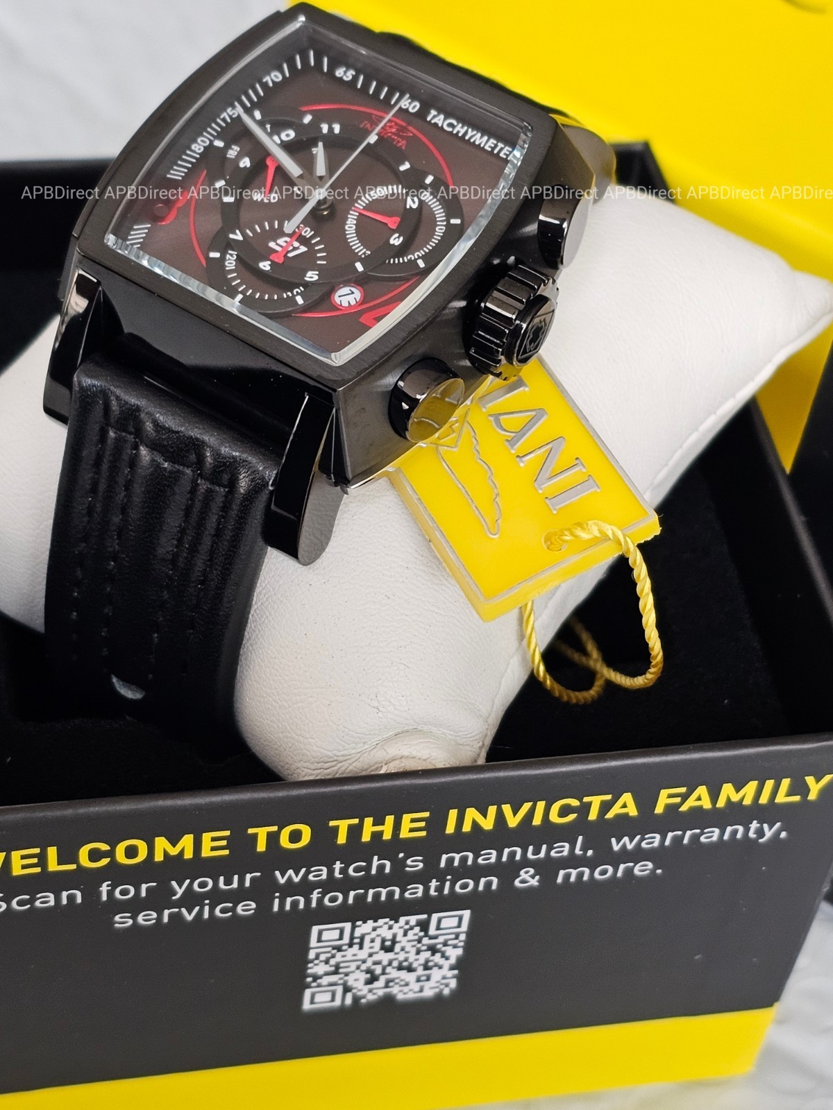Invicta – S1 Rally – Swiss Z60 Chronograph Black / RED – Leather Mens Watch