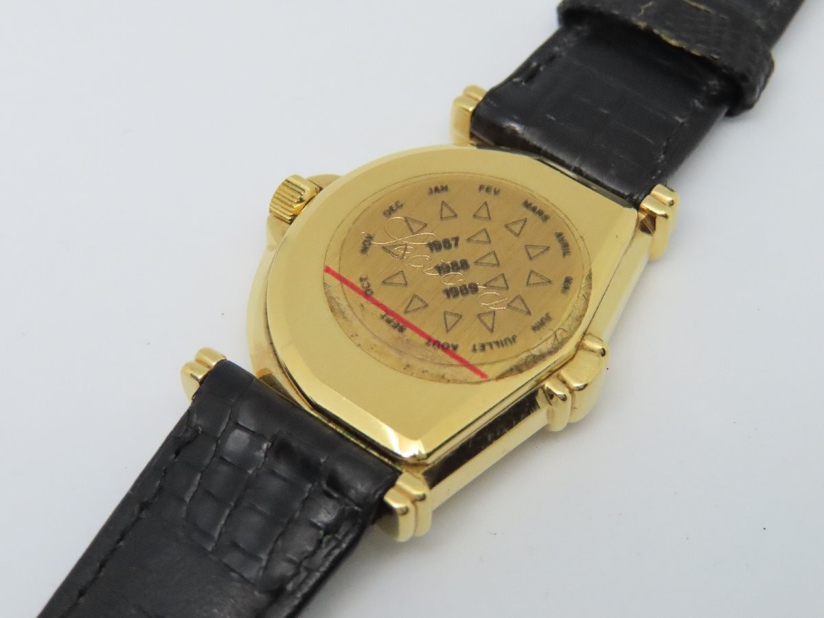 Jean D’Eve Sectora Retrograde Gold Plated Quartz Watch Black Leather JPN