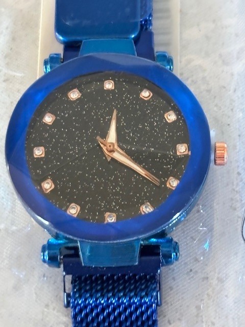 LOT 6 Women Starry Blk/Bronze/Red/Purple/Blue/Rose Gld Mesh Watch Magnetic Band