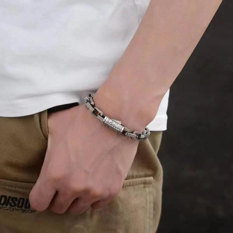 Retro Silver Vine Grass Pattern Bracelet Personalized Bracelet