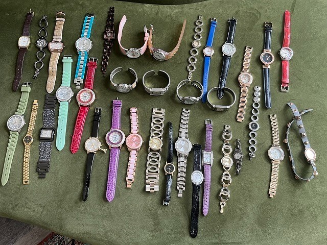 Variety of 35 Ladies Vintage & Contemporary Wristwatches with Some Designers