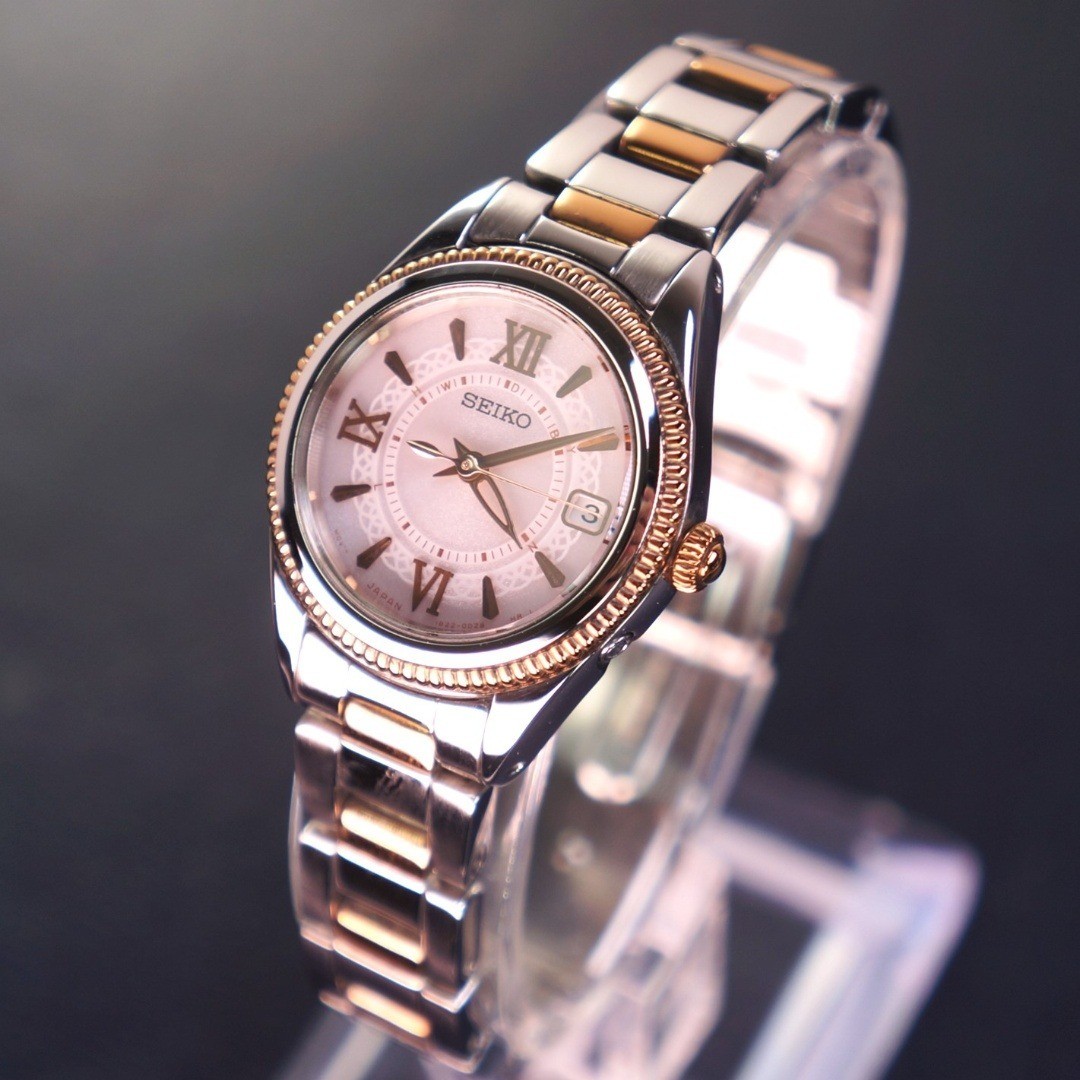 SEIKO Tisse SWFH064 Solar Radio Ladies Watch Pink White Dial Japan