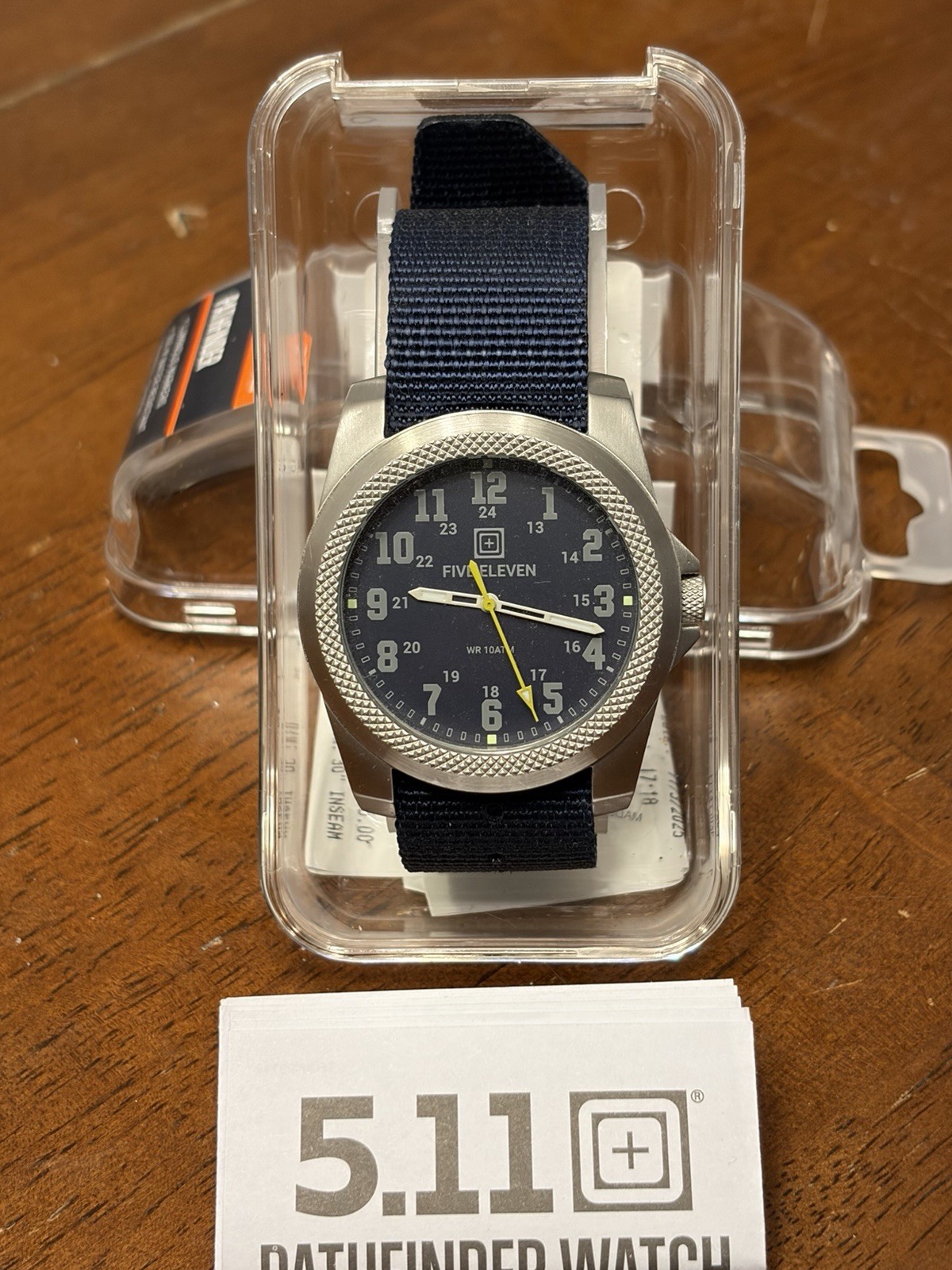 5.11 Pathfinder Military Quartz Analog Watch 100m Blue Nylon Strap Luminous