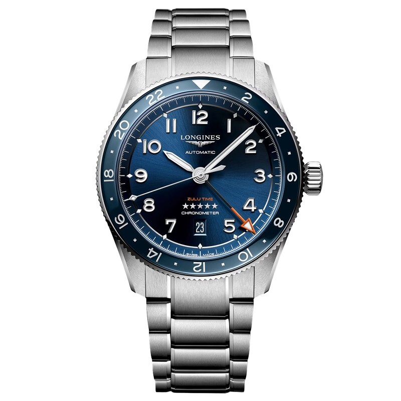New Longines Spirit Zulu Time 42mm Blue Dial GMT Steel Men’s Watch L38124936