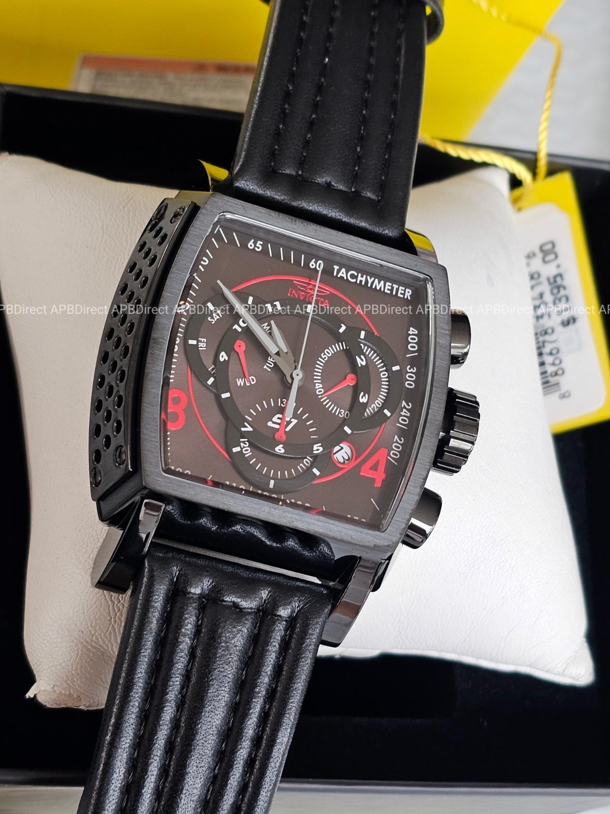 Invicta – S1 Rally – Swiss Z60 Chronograph Black / RED – Leather Mens Watch