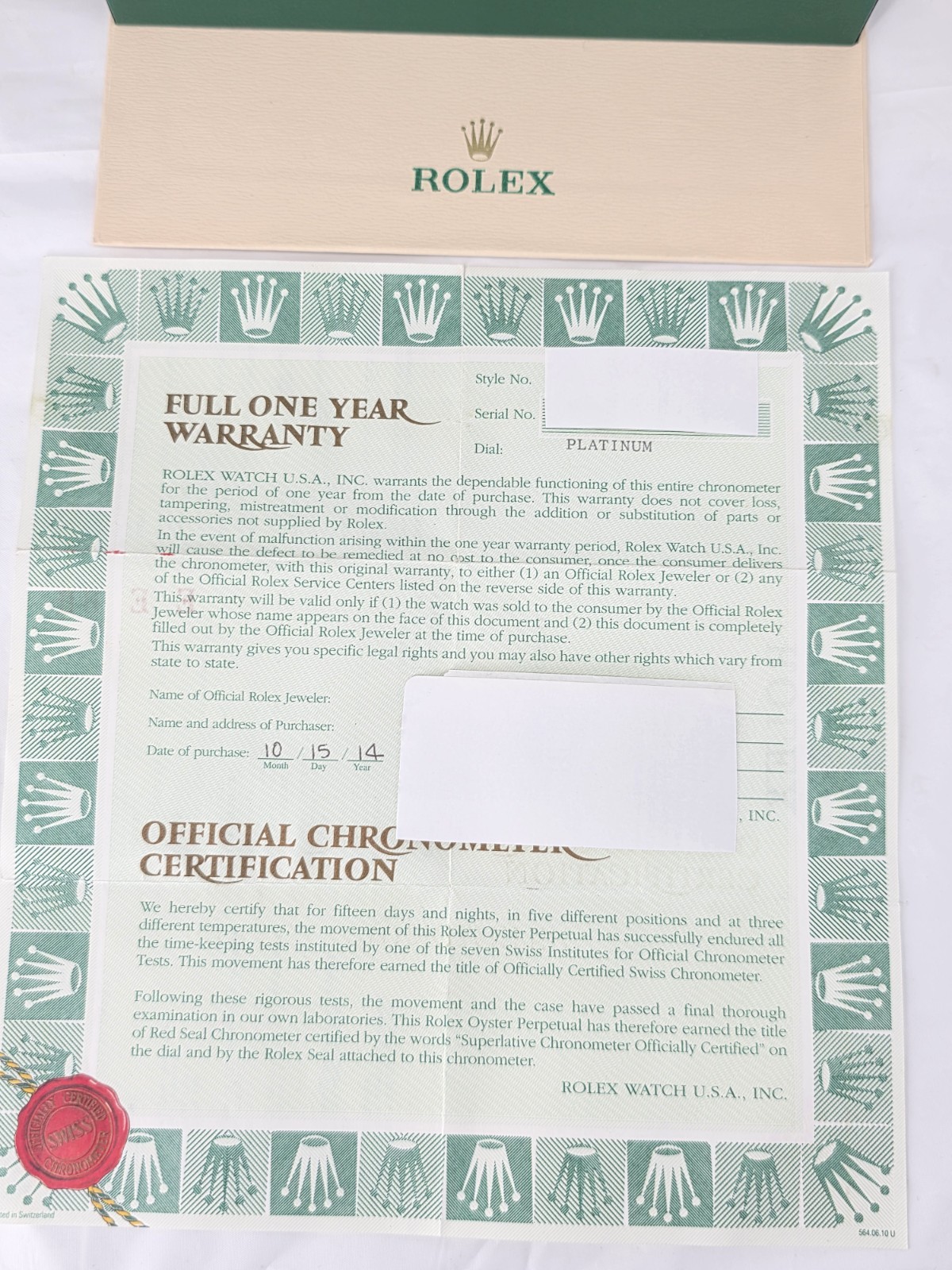 Rolex Yacht-Master 40 16622 Platinum Dial Bezel Full Set Papers 2014 Full Links