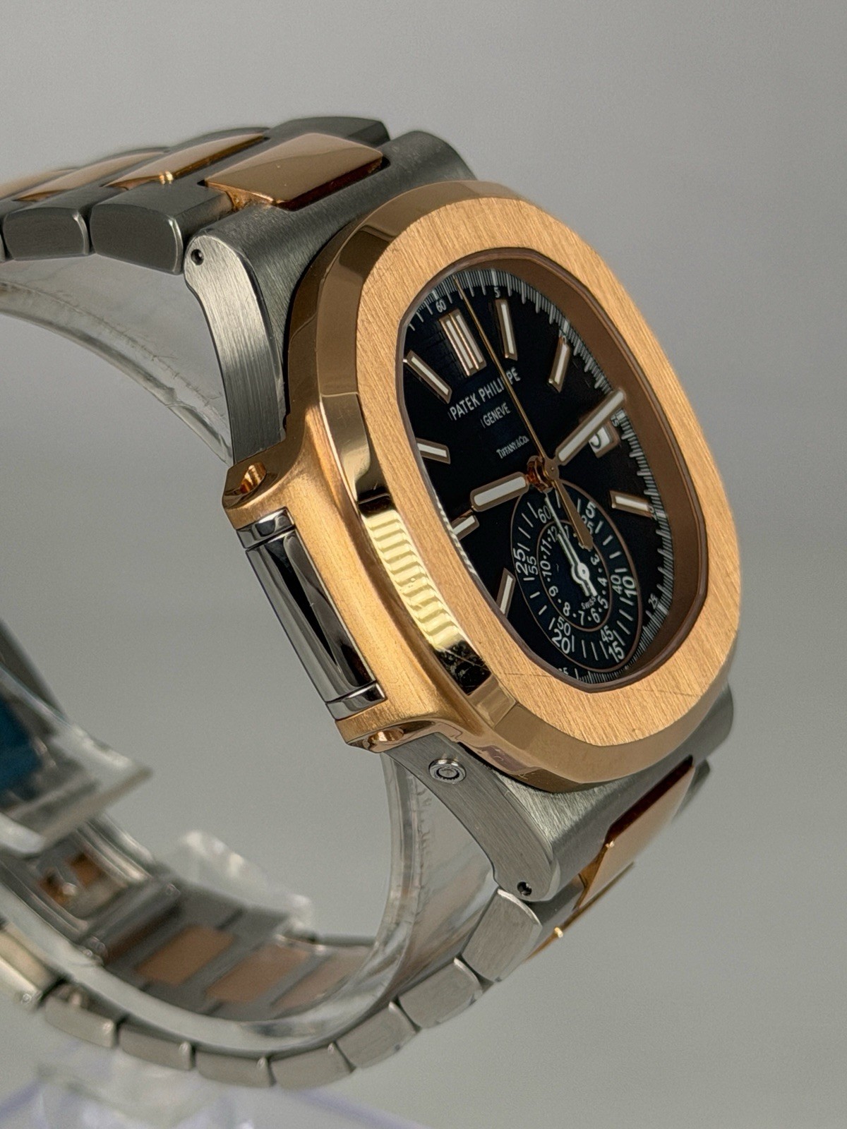 RARE Patek Philippe 5980/1AR TIFFANY STAMPED Nautilus Two Tone Watch Box Papers