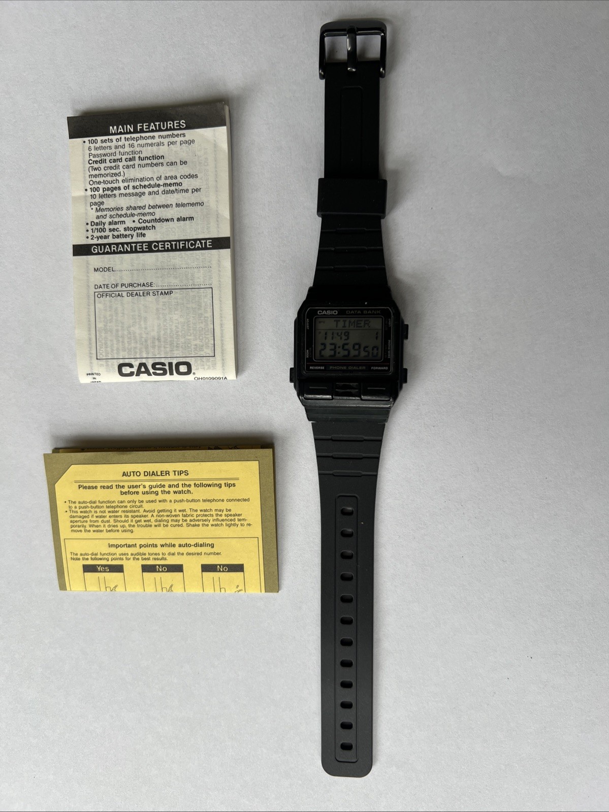 Casio Databank Phone Dialer – NO SOUND – 555 DBA-80 DIGITAL WATCH