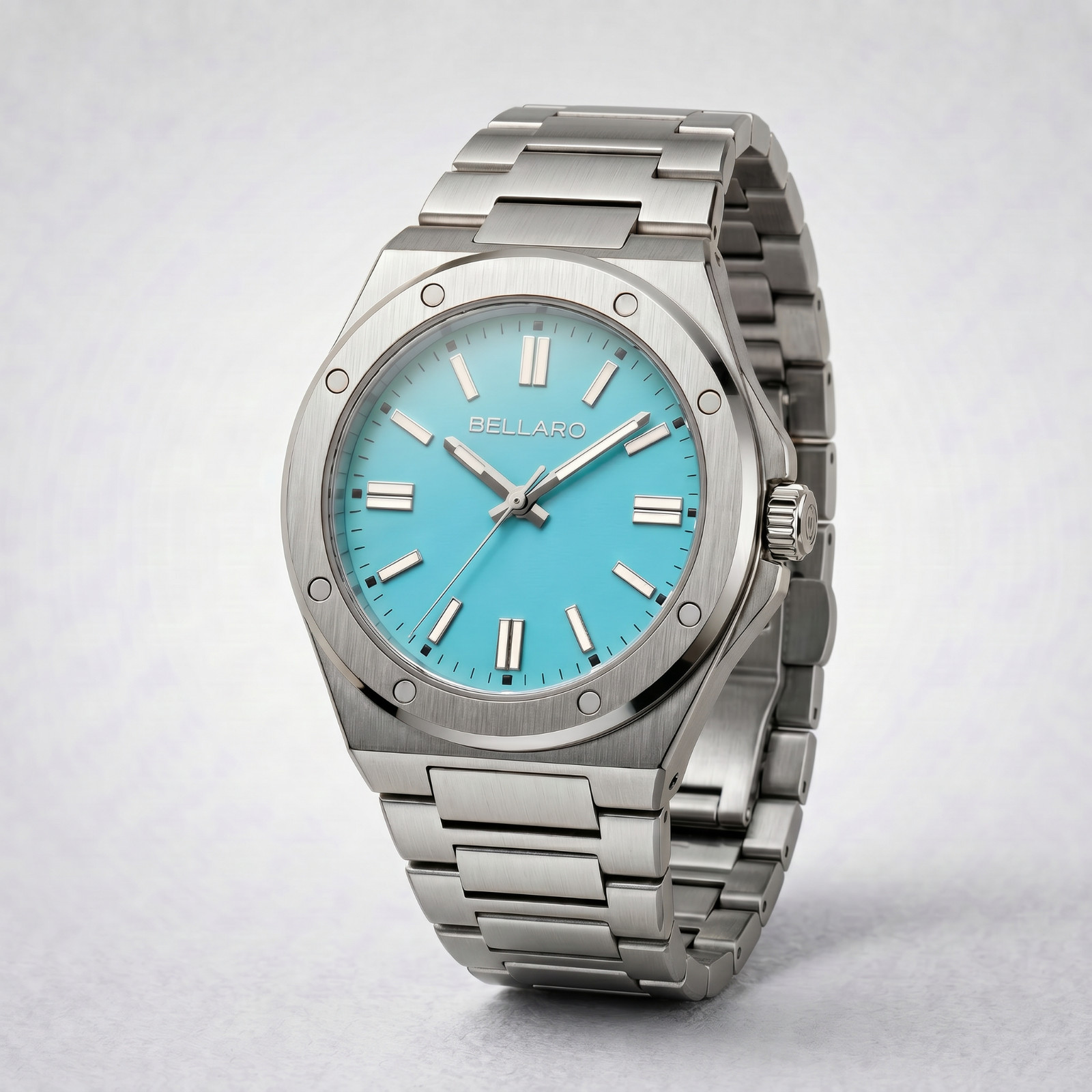 BELLARO Date Watch – Japanese Automatic NH35 – Sapphire Crystal Light Blue Dial