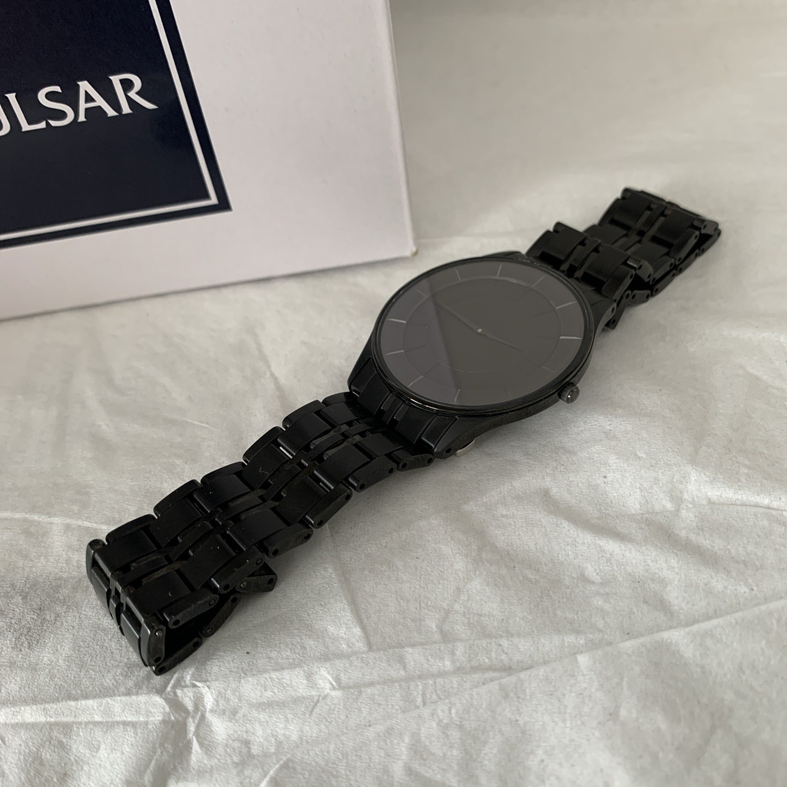 Citizen Men’s Eco Drive Stiletto Black Ion Plated S/S Bracelet Watch AR3015-53E