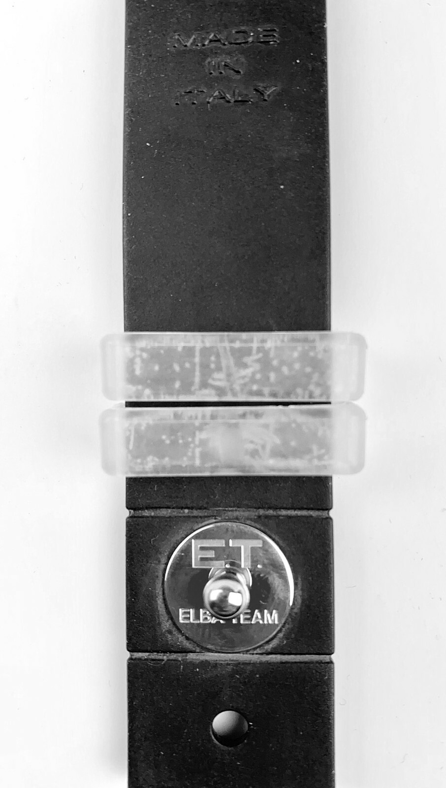 LOCMAN ELBA TEAM QUARTZ SQUARE CLEAR WATCH BLACK SILICONE BAND DATE ITALY NEW