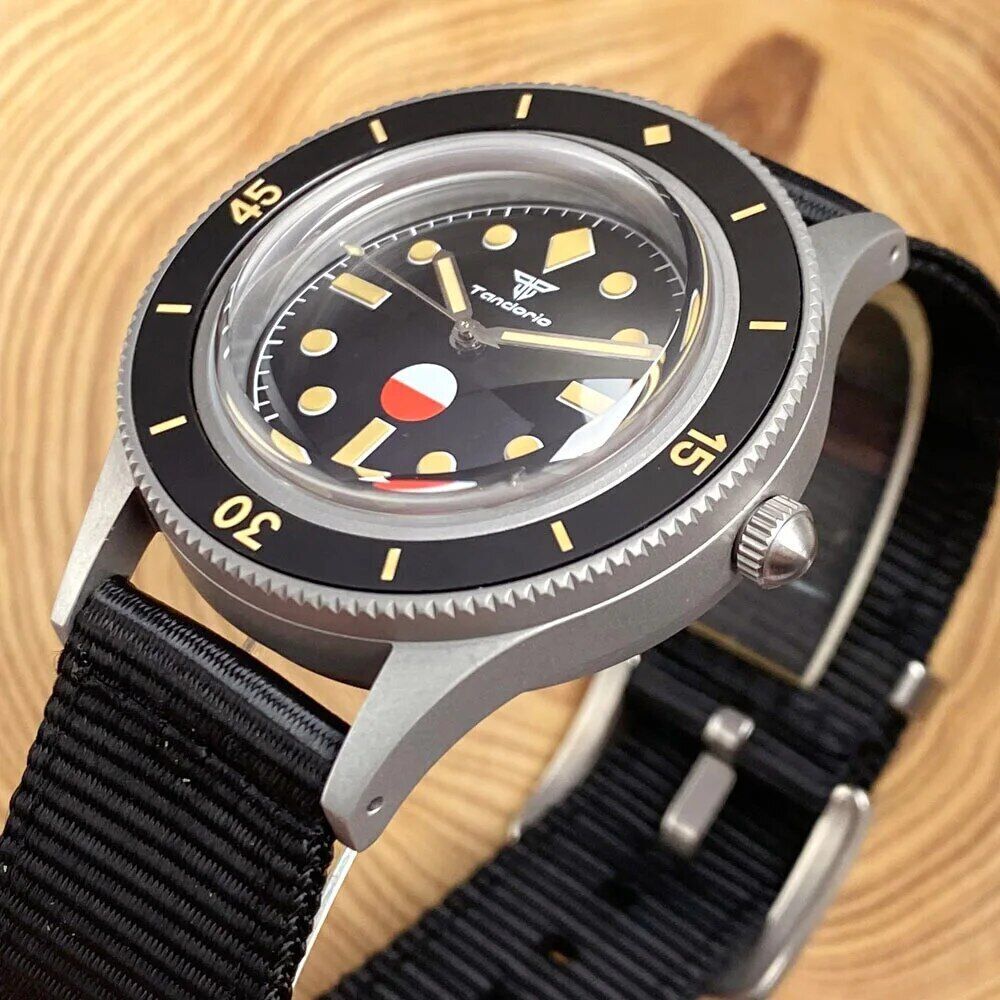 50-Fathoms 40mm Tandorio Retro Watch Men C3 Luminous Ceramic Bezel NH35 PT5000