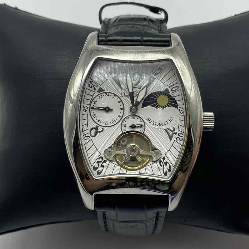 Lucien Piccard 26560SSSL Automatic 22 Jewels Moon Phase Open Heart Men’s Watch