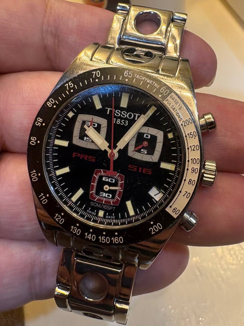 Classic TISSOT 1853 PRS 516 J552/552 Quartz Chronograph Classic Rally Bracelet