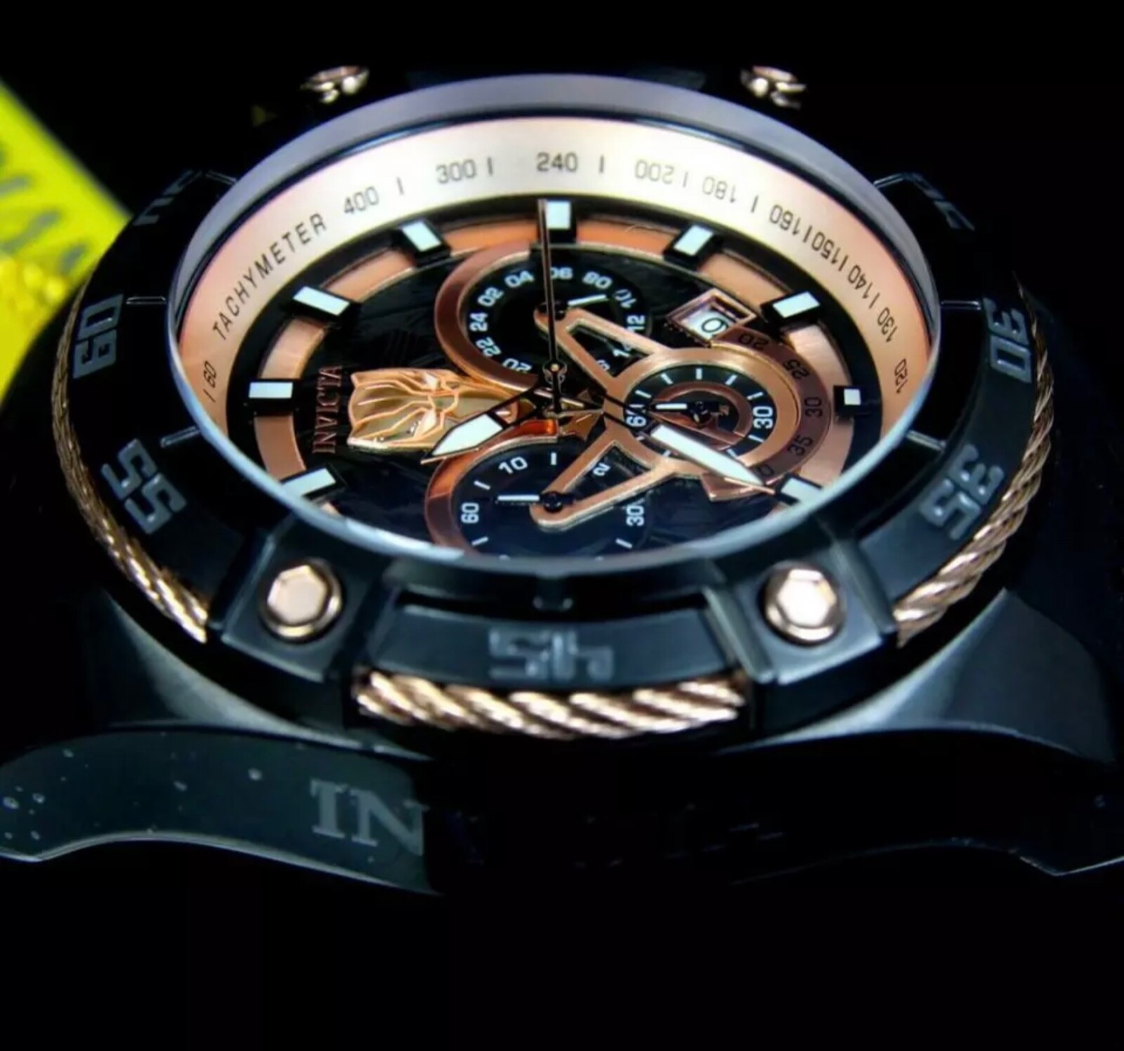 Invicta Marvel Black Panther Bolt Viper 52mm Chronograph Gold Plated