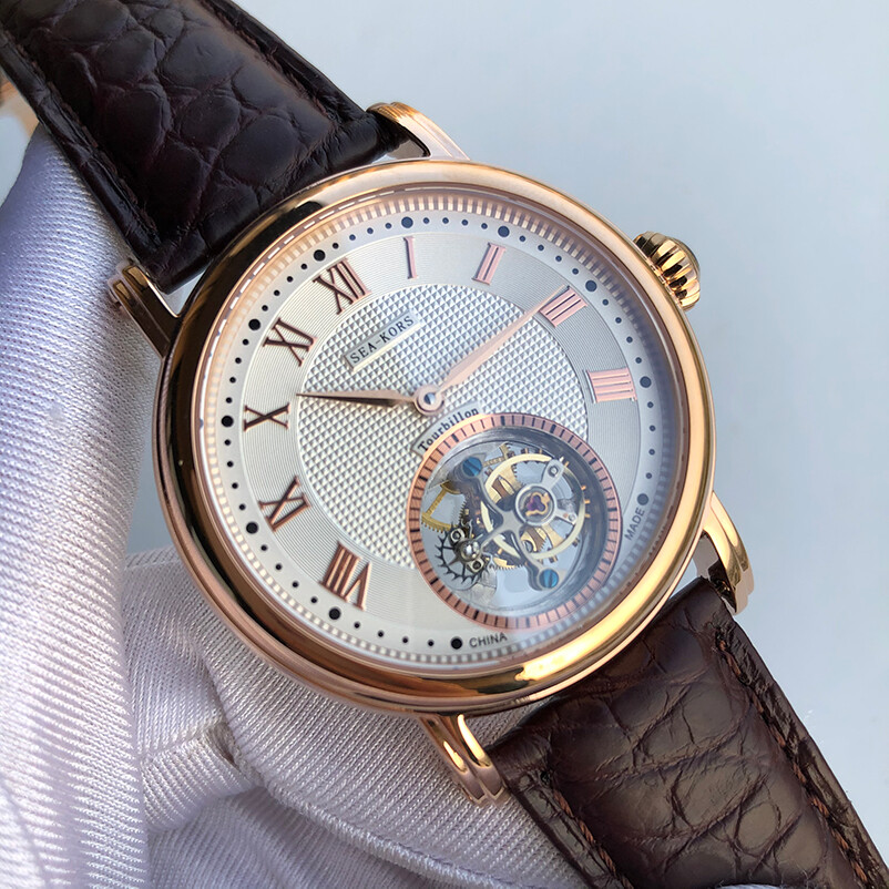 Sugess Seakors Genuine Tourbillon Seagull ST8000 Mechanical Mens Watch SE8000GW