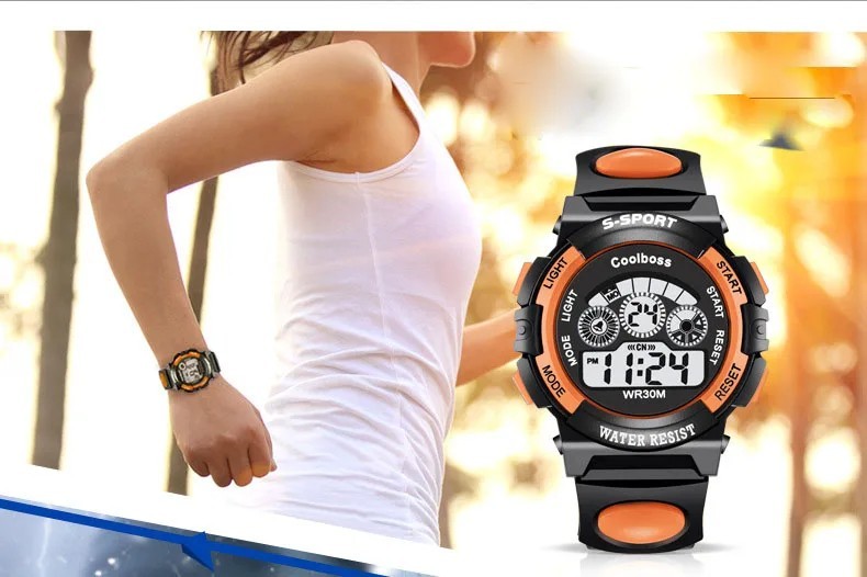 Kids LED Digital Watch Colorful Waterproof Alarm watch Boys Girls Luminous Wrist