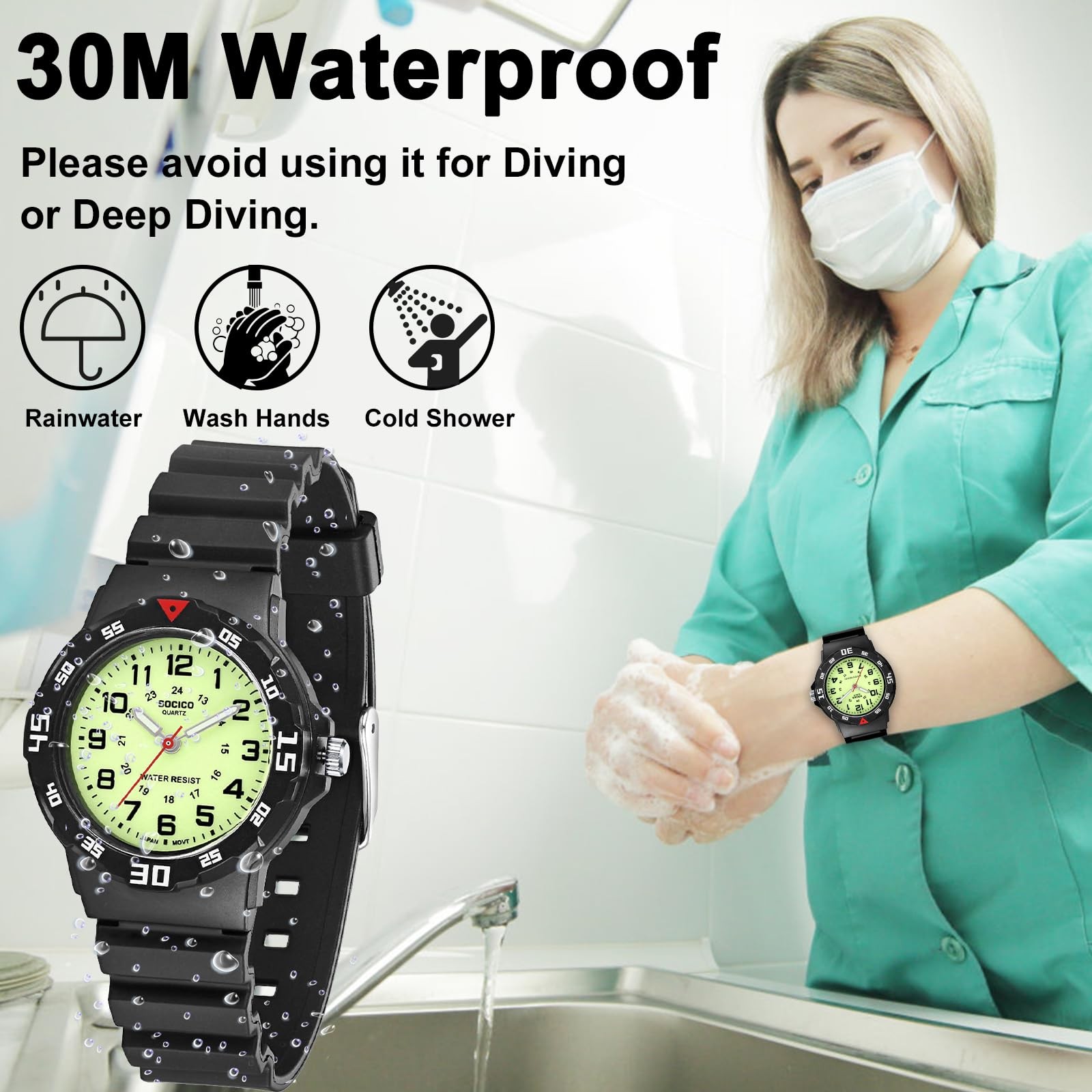 PROKING Waterproof Nurse Small Watch for Women, Medical Students, Second Hand…