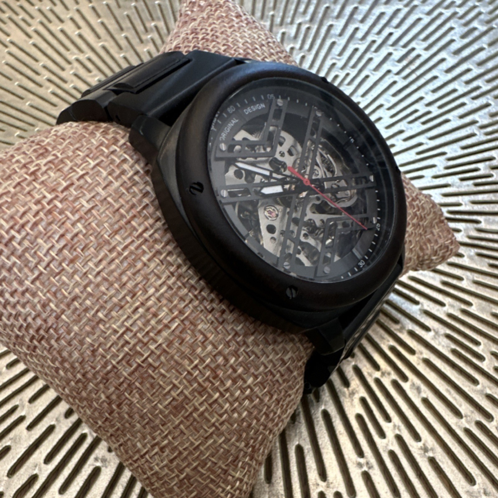 Avant Wood Black Skeleton Dial Automatic Mechanical Analog Wood Bracelet Watch