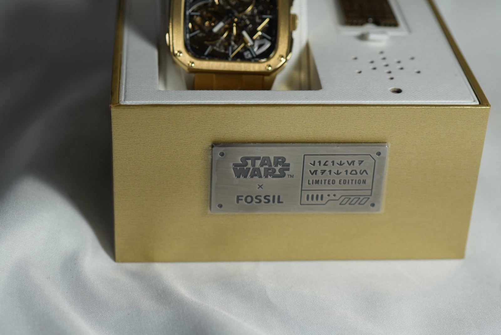 Fossil Star Wars C-3PO Limited Edition Skeleton Dial Automatic 44mm Gold Watch