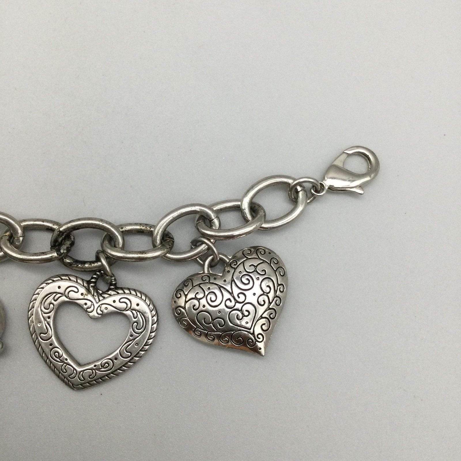 Heart Womens Watch 26mm Heart Shape Dial Silver Tone Charm Bracelet 8.25″