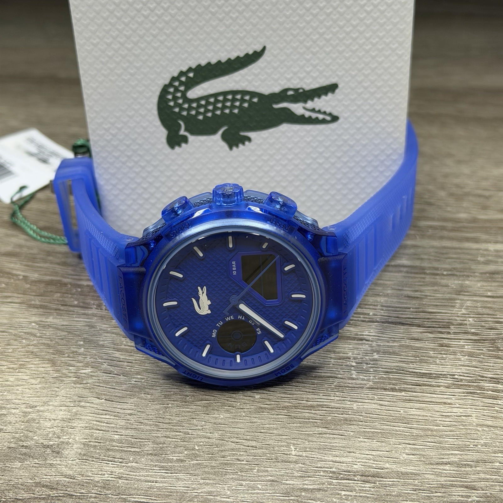 NEW✅ Lacoste LC33 Analog & Digital Blue Silicone Strap Men Watch 45mm 2011429