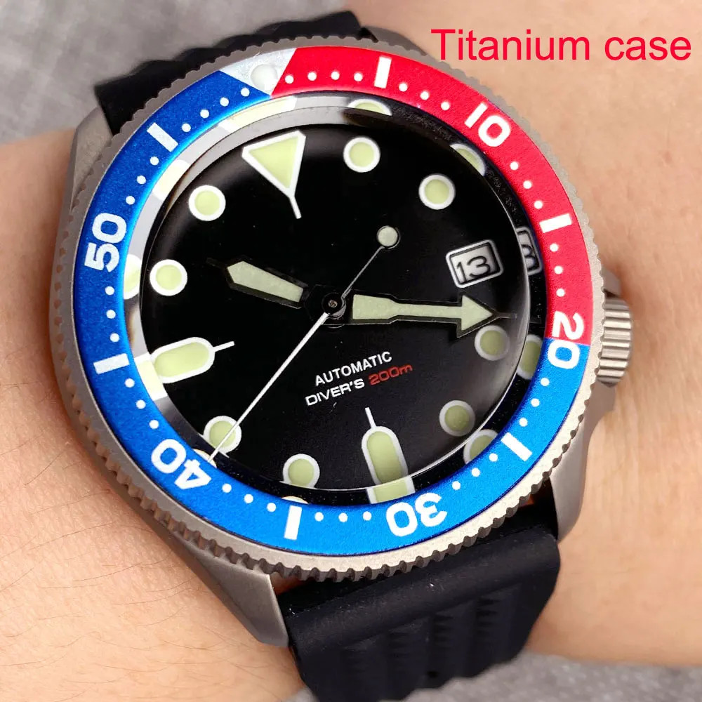 Tandorio New 20ATM 37mm SKX Style Diver Titanium Automatic Watch Sapphire Glass
