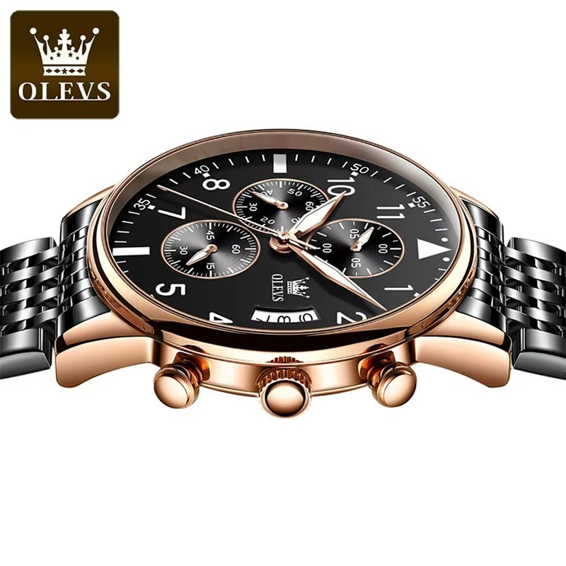 Waterproof Luminous OLEVS Men’s Watch Luxury Sports Chronograph Stainless Strap