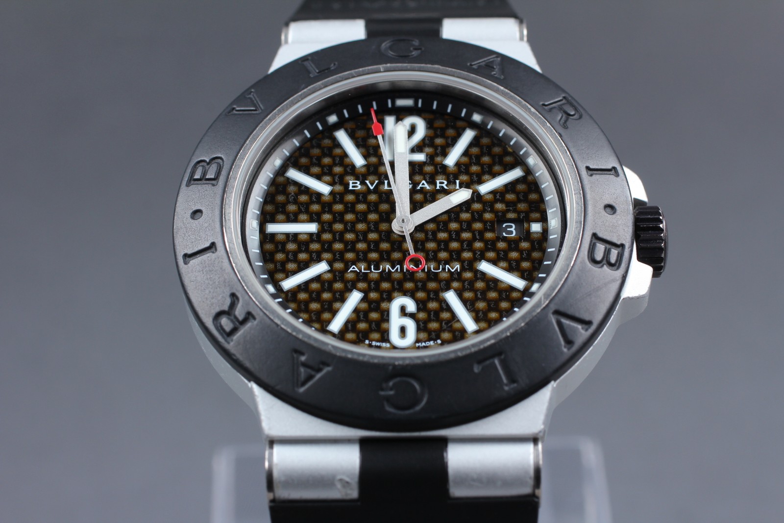 BVLGARI Diagono AL44TA Black Dial Automatic Date Men’s Watch 44mm JAPAN
