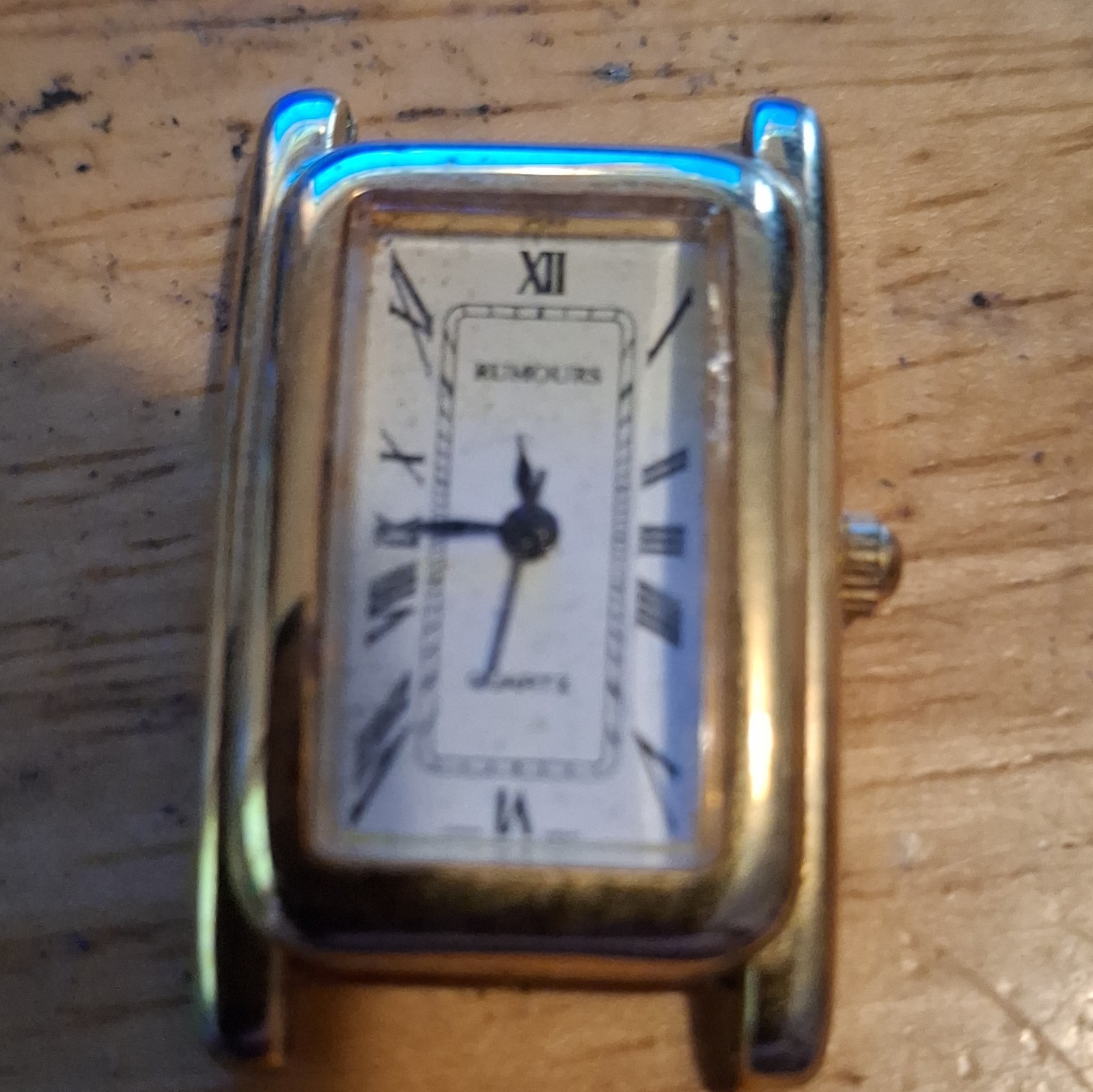 Rumours Rectangle Dress Watch Quartz Analog White Dial Roman Numerals Gold