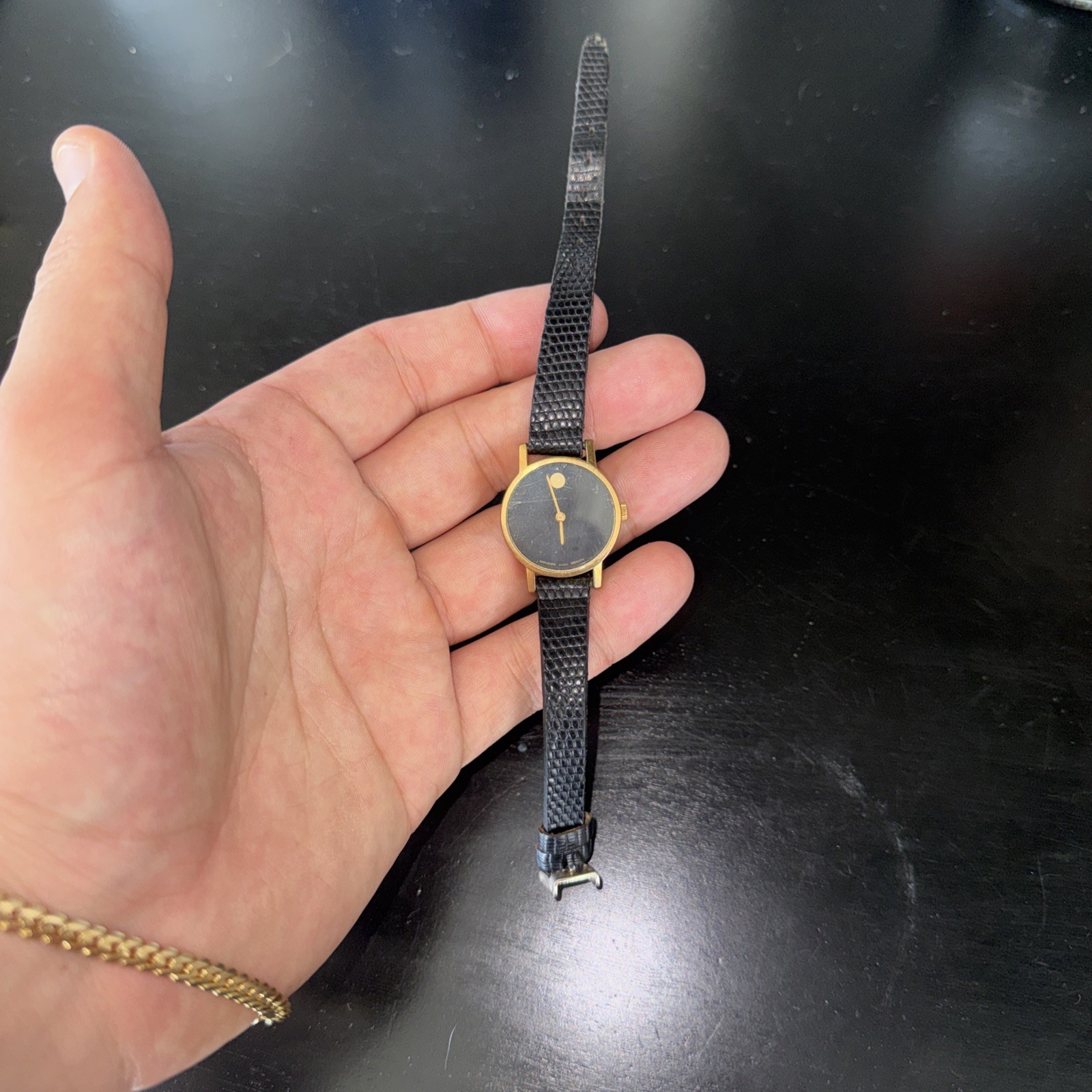 Vintage Movado Zenith Museum Watch 20.0520.305 Swiss Manual Wind Black Dial Runs