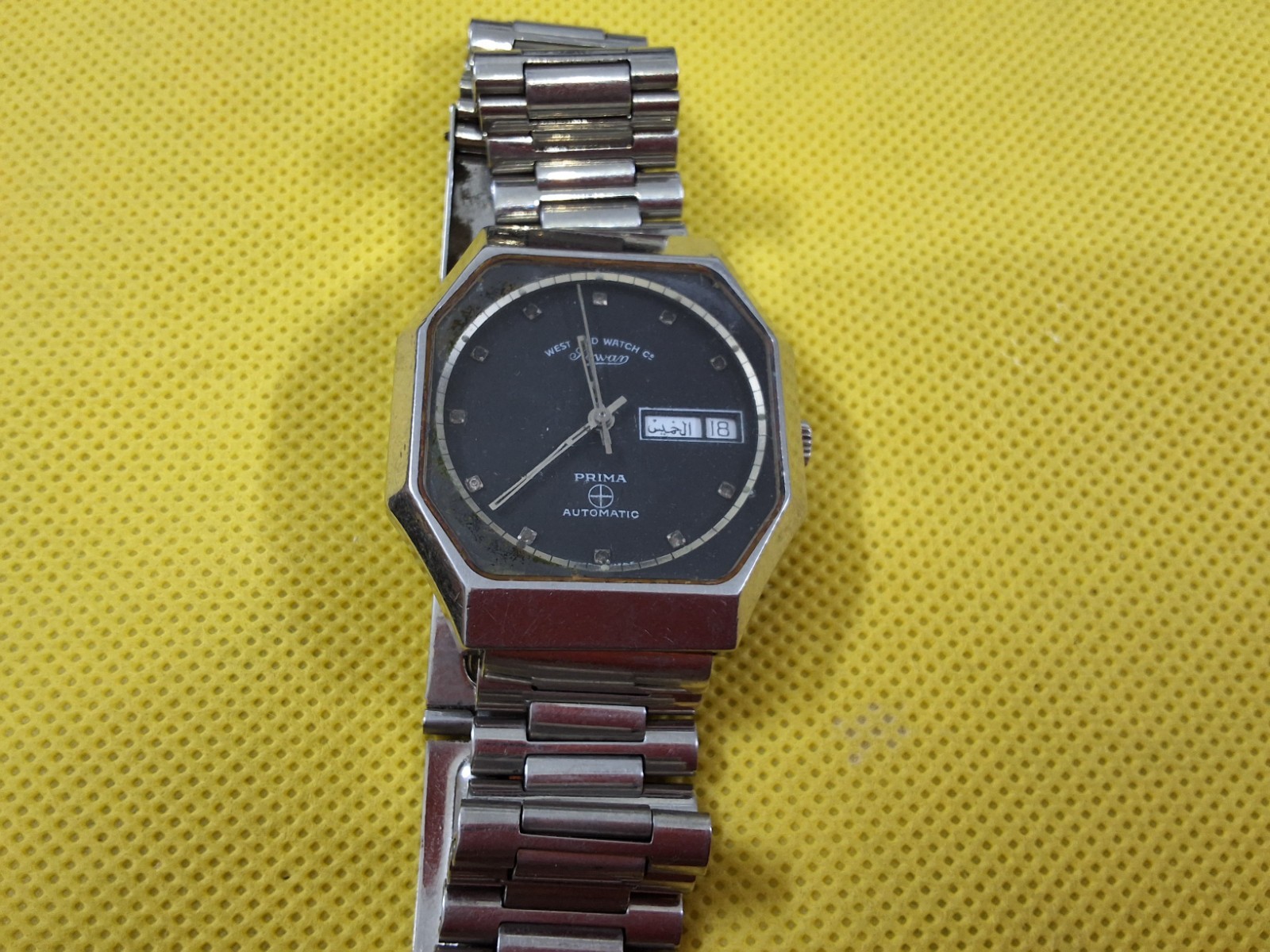 Vintage West End Sowar Prima Automat Wrist Watch Day/Date 36mm Swiss Made.