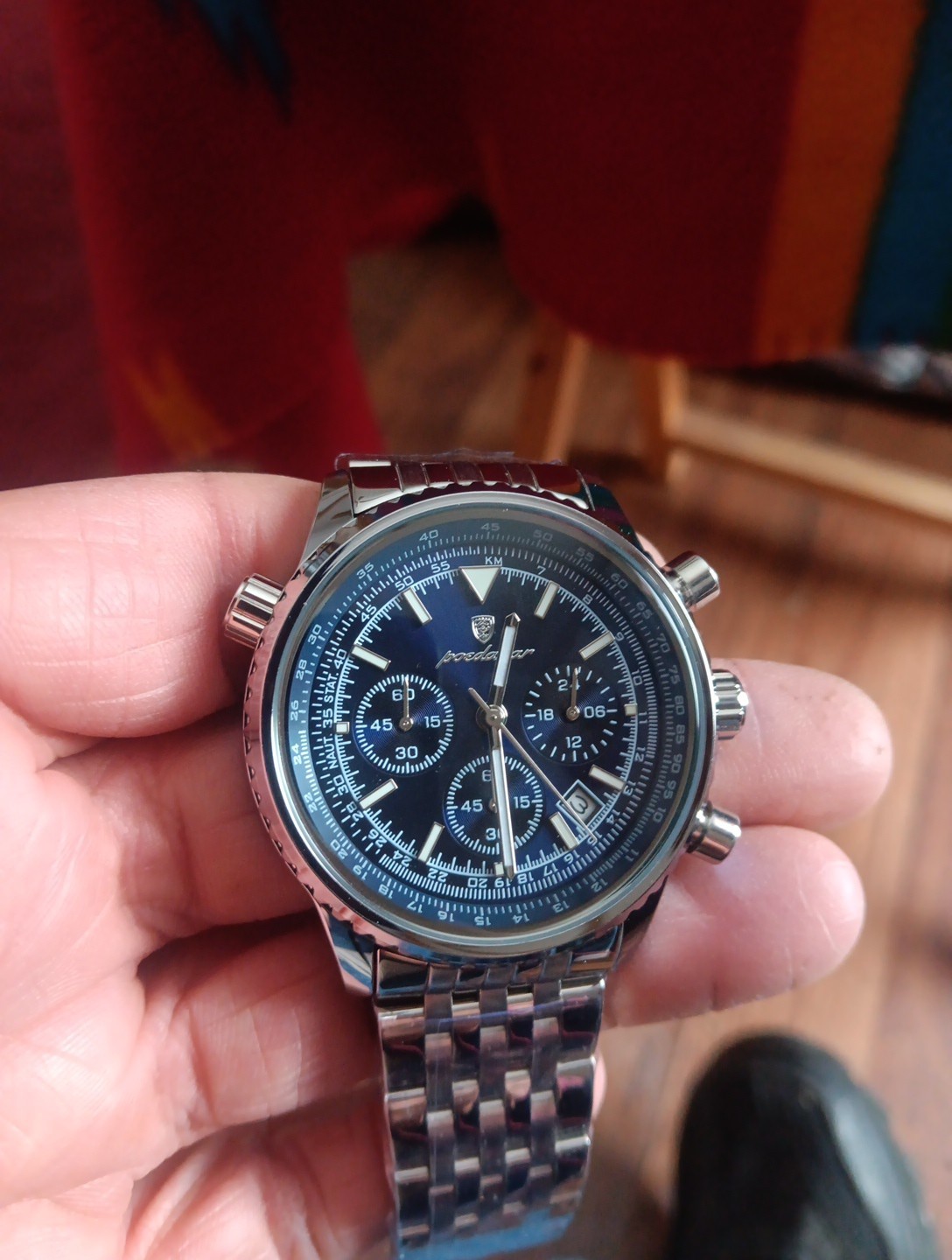 «POEDAGAR Men’s Luxury Chronograph Watch | Stainless Steel Quartz Waterproof»