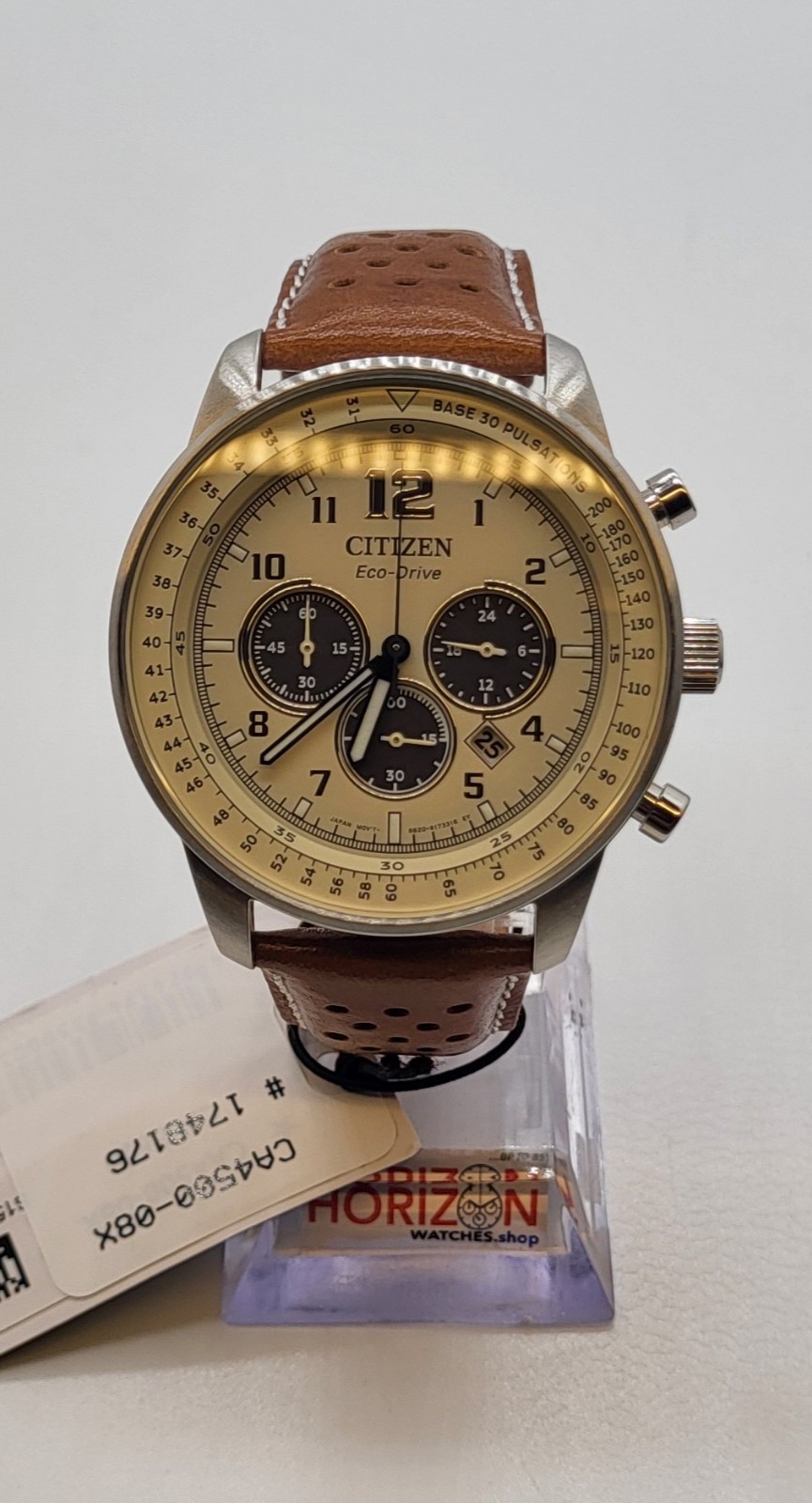 Citizen Eco-Drive Weekender, Chrono Stainless Leather Quartz Watch – CA4500-08X