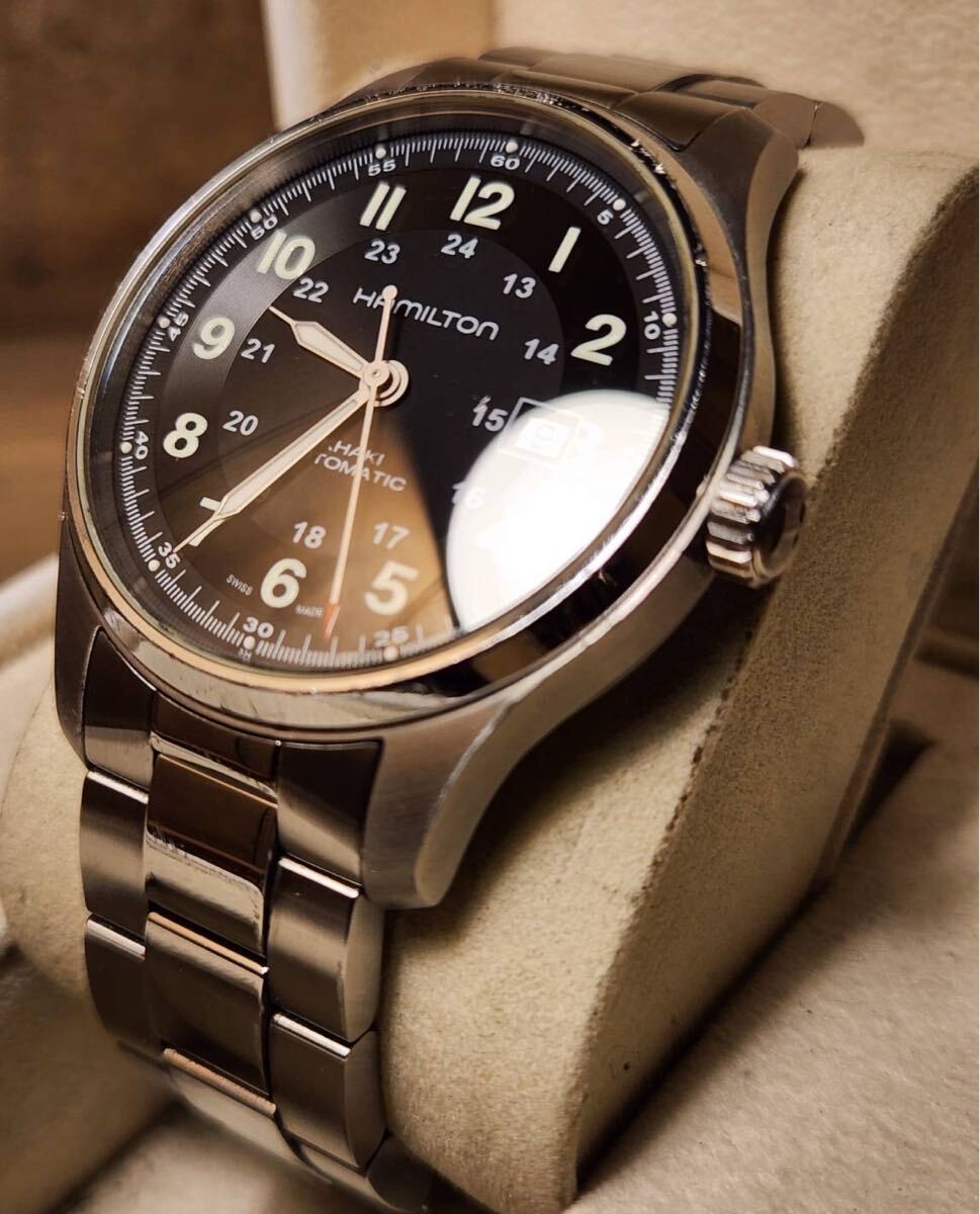 Hamilton Khaki Titanium Automatic Jazzmaster Watch Box Booklet Black Date Round