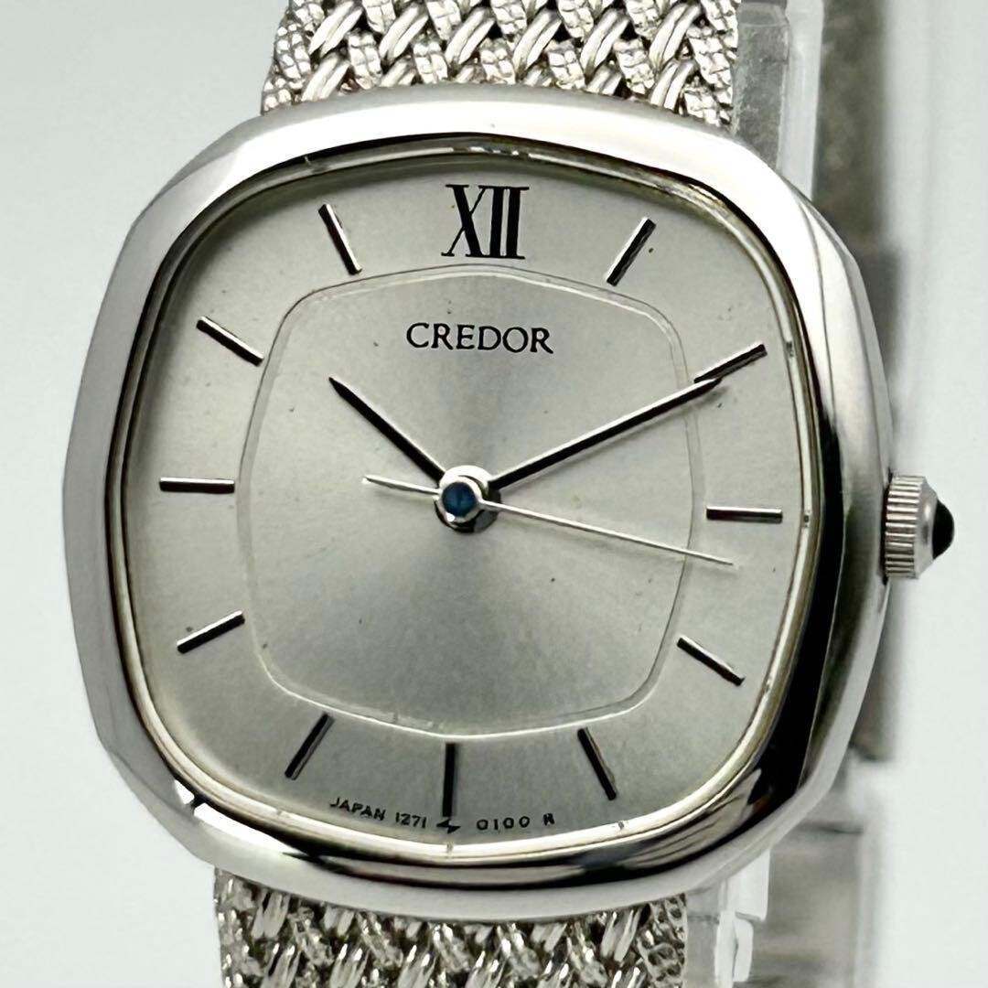 Seiko Credor 1271-5030 Ladies Vintage Quartz Roman Silver SS Watch Japan 22mm
