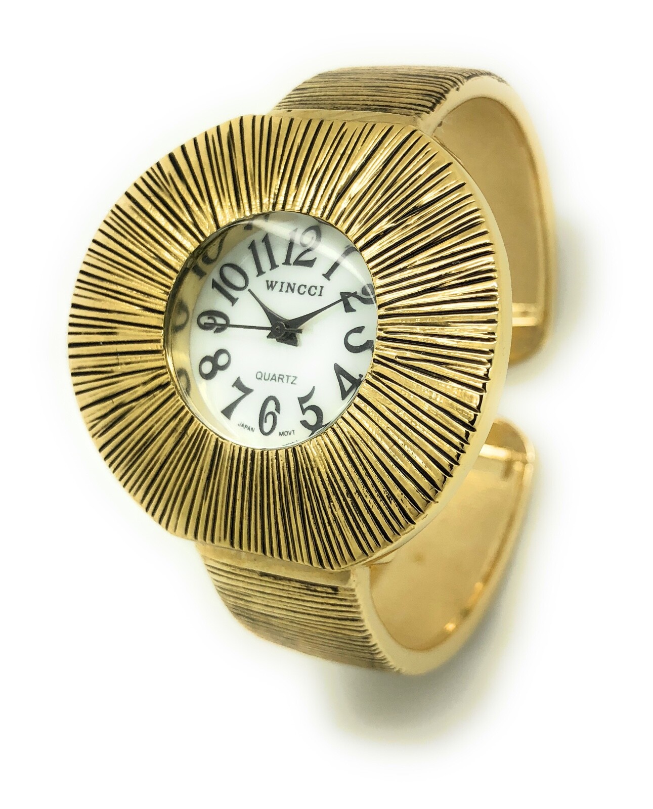 Wincci Ladies Metal Bangle Cuff Fashion Analog Quartz Watch Easy Reader