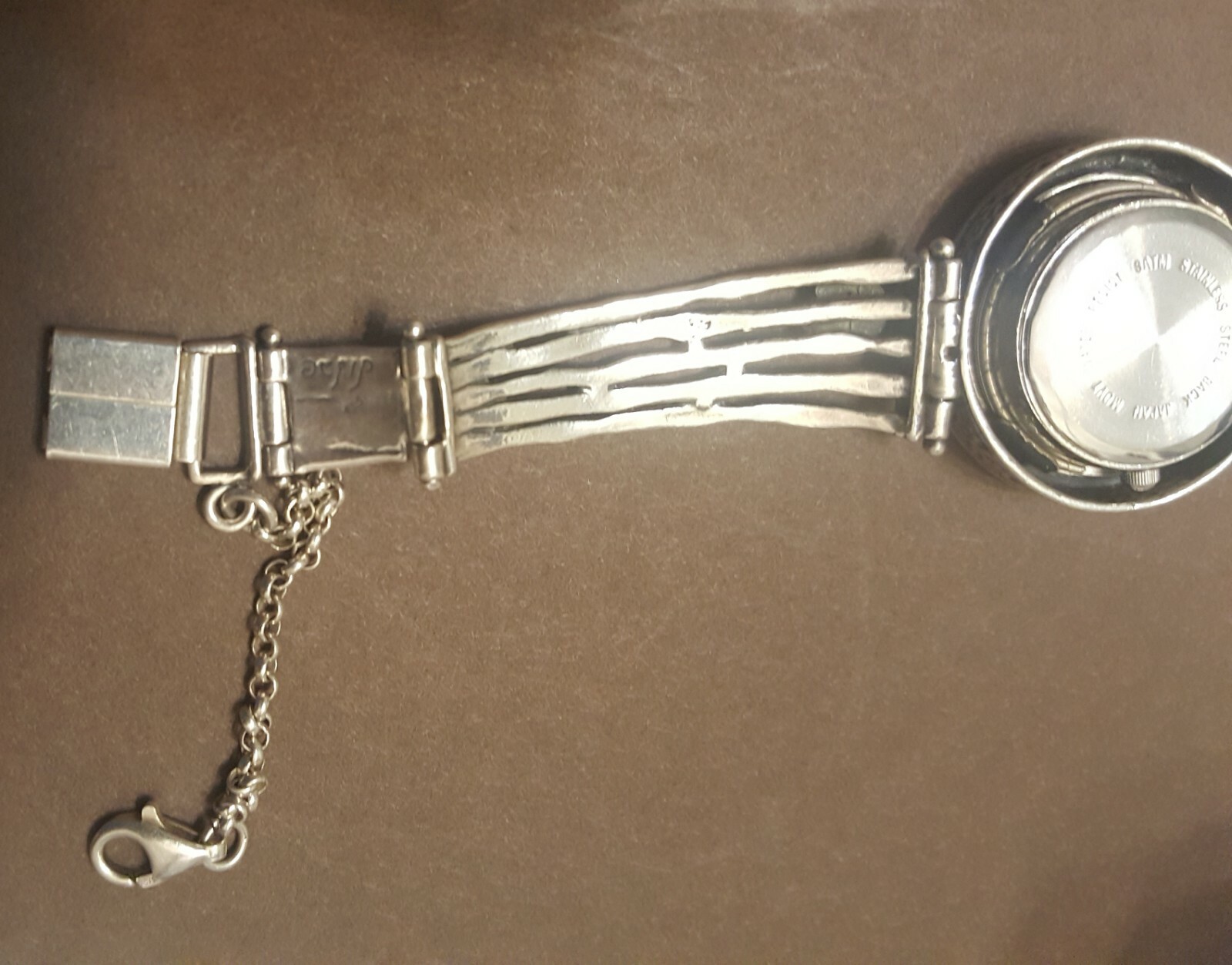 Silpada Sterling silver Round Hammered Pearl Flower Ladies Quartz Watch T1315