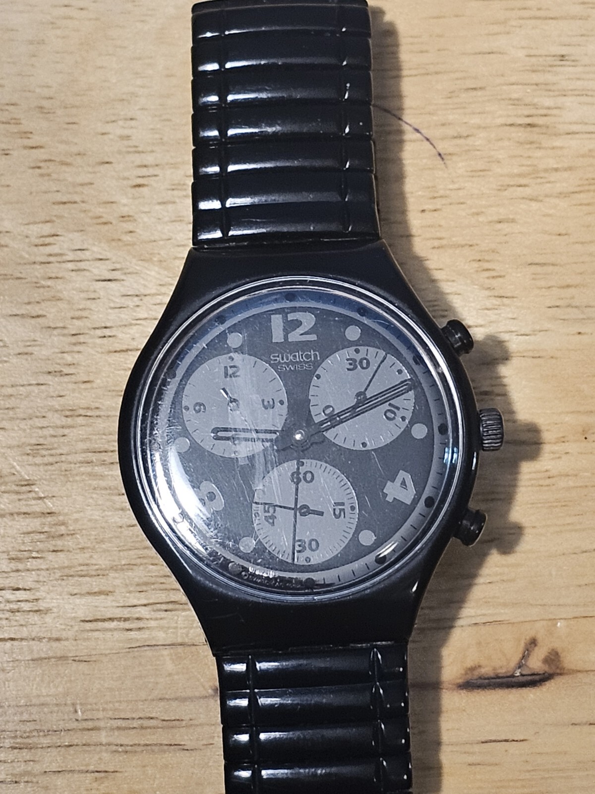 Swatch Moon Shadow SCB110 1993 Chrono 38mm