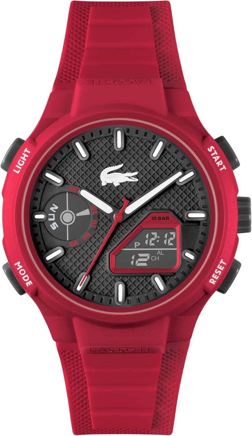 Lacoste LC33 Men’S Analog and Digital Movement Watch, Silicone Strap, Water Resi