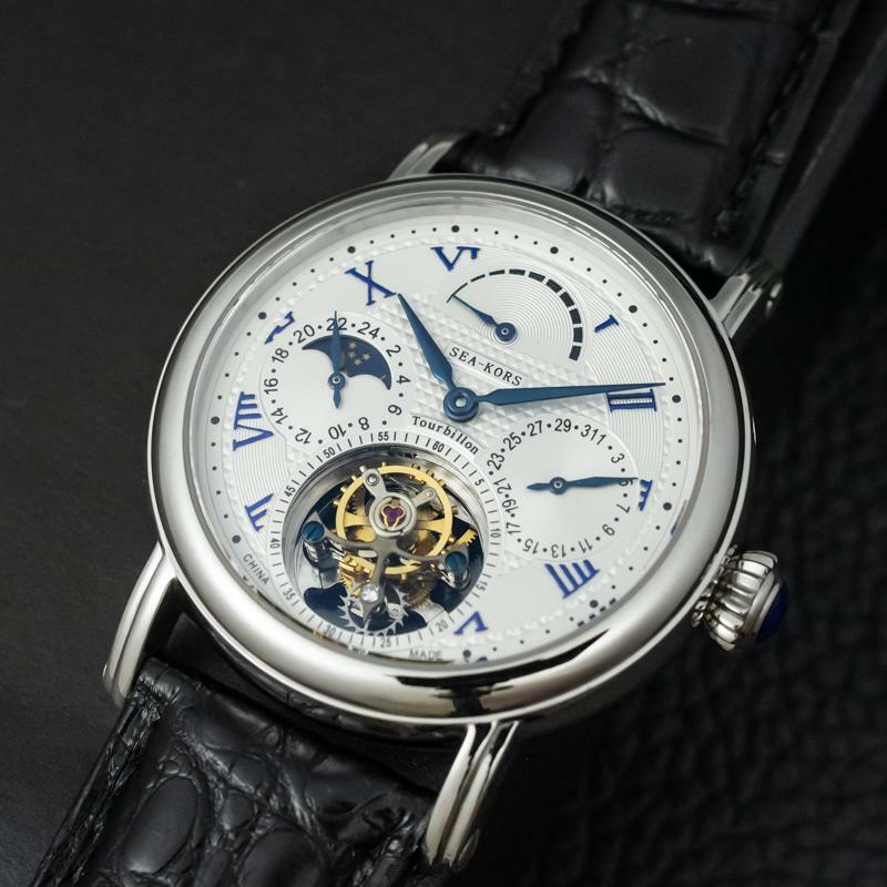 Sugess Seakors Genuine Tourbillon Seagull ST8007 Mechanical Mens Watch SE8007SW