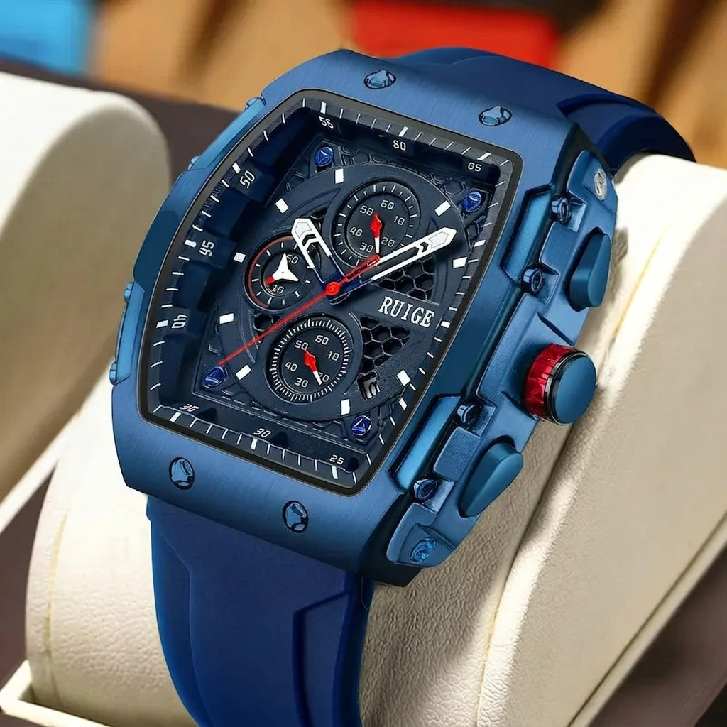 Men’s Formal Everyday Watch Date Display Quartz Movement Analog Silicone Band