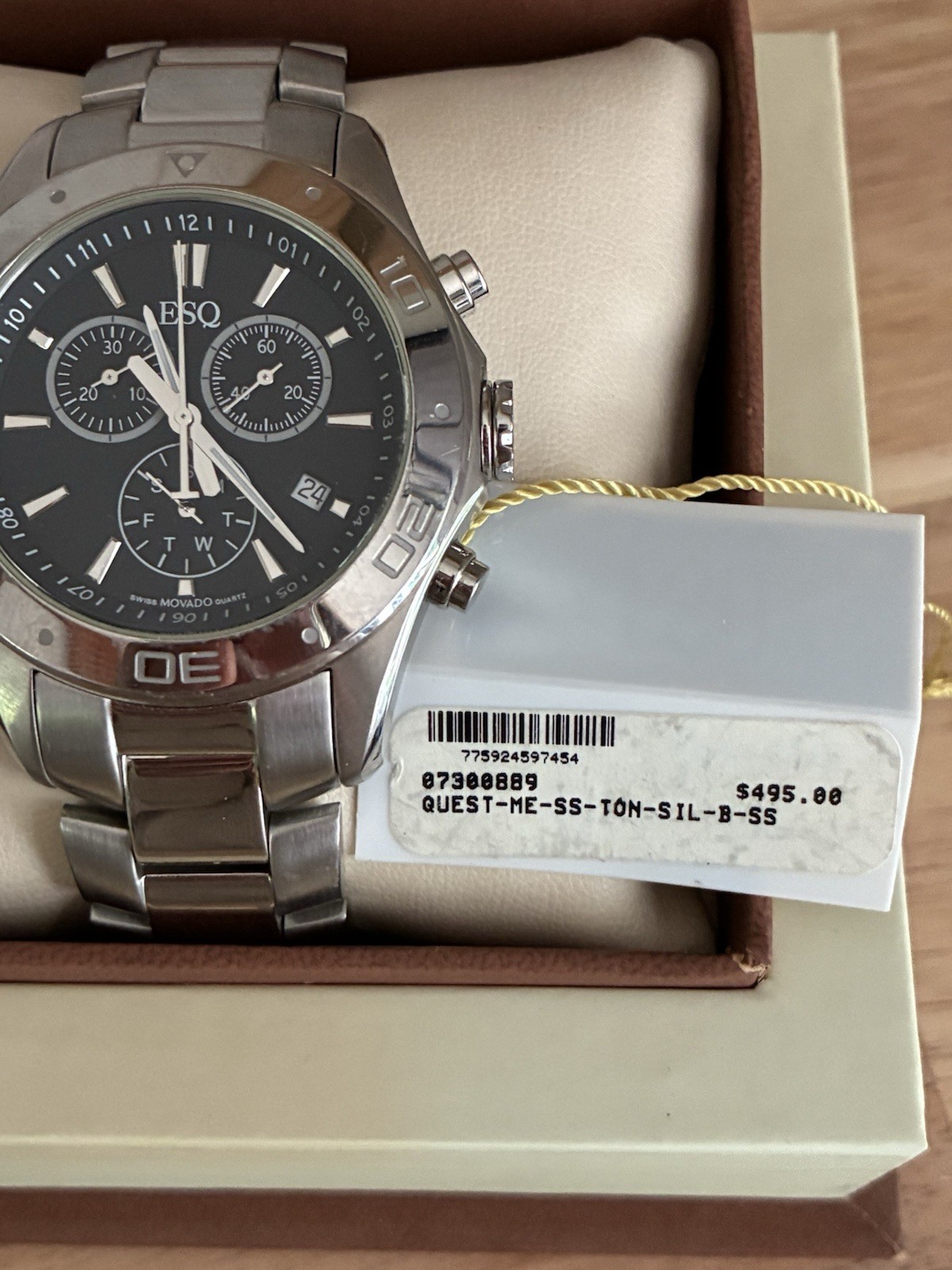 ESQ Movado Aston Chronograph Stainless-Steel Mens Watch