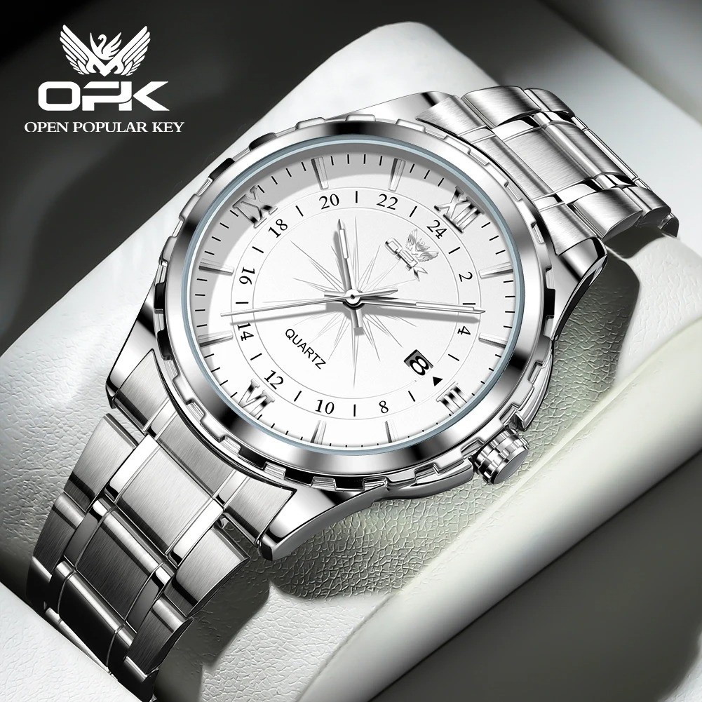 Mens Business Leather Watch Quartz Waterproof Luminous Quality Wristwatch Boxed