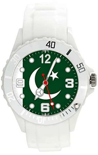 White Silicone Quartz Watch for Fans of Pakistan