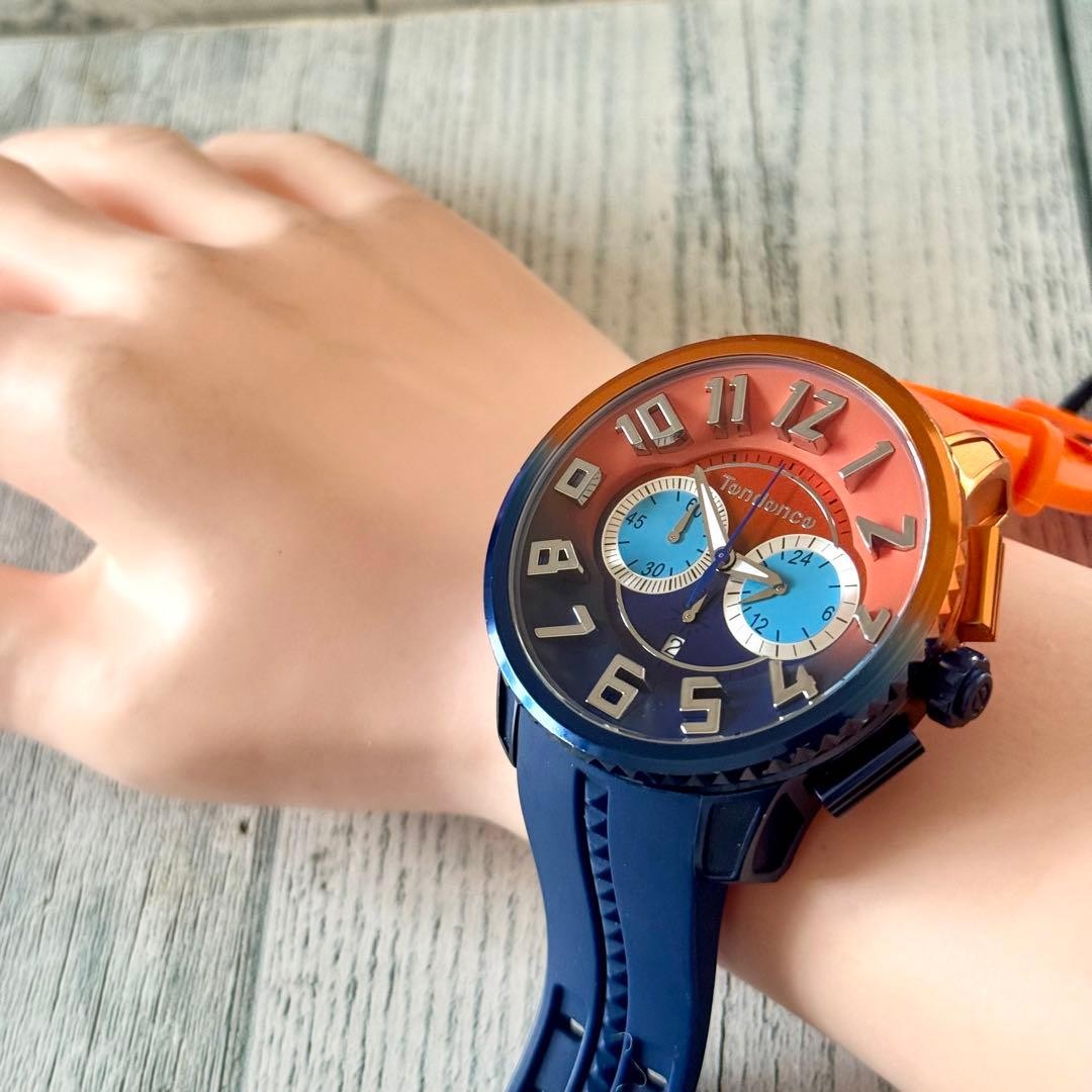 Tendence Gulliver Round TY146104 Wristwatch Blue Orange 51mm