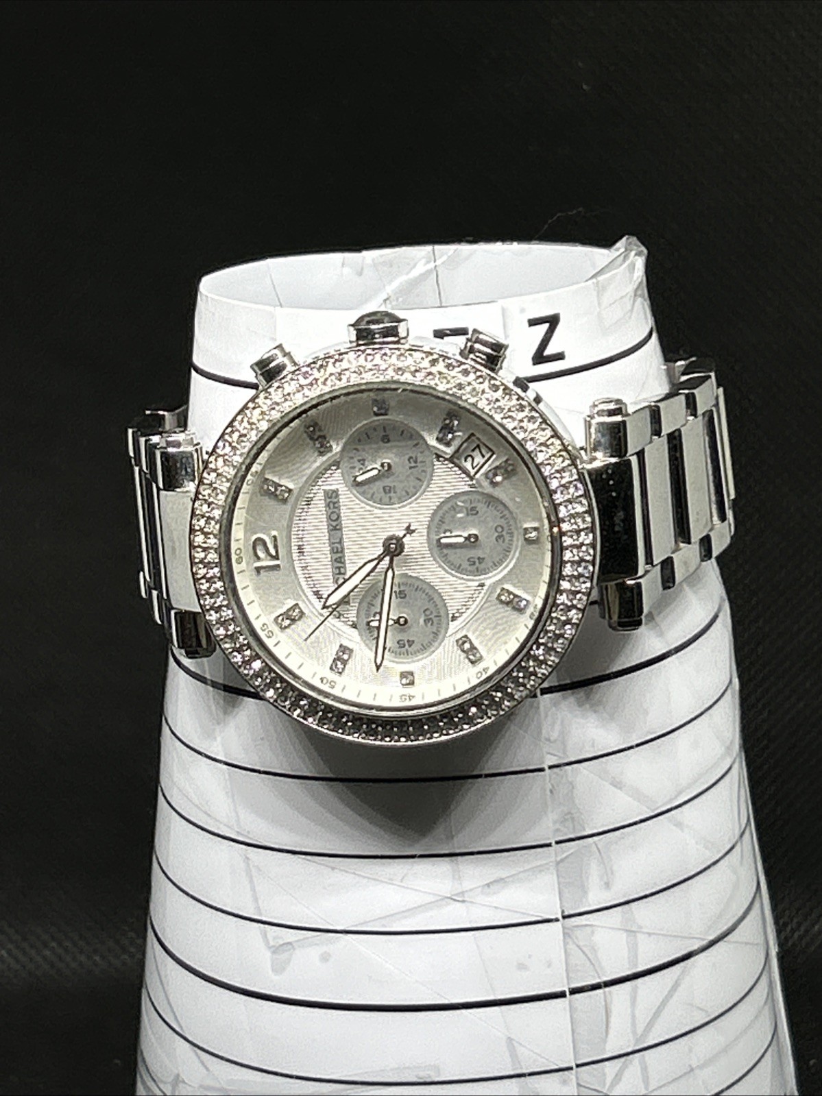 Michael Kors Parker Crystal Pave Chronograph Wristwatch MK5353 ~ SS-275
